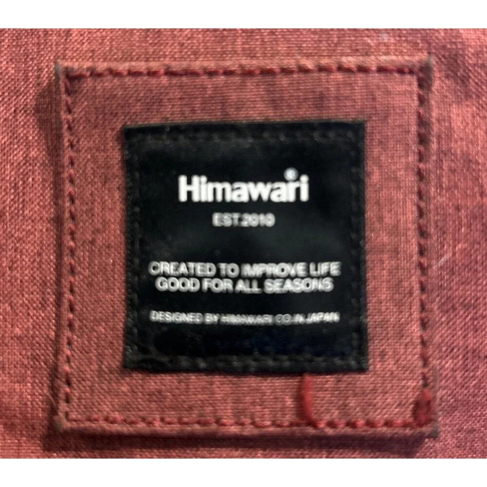 Himawari Burgundy Red Nylon Canvas Waterproof Backpack